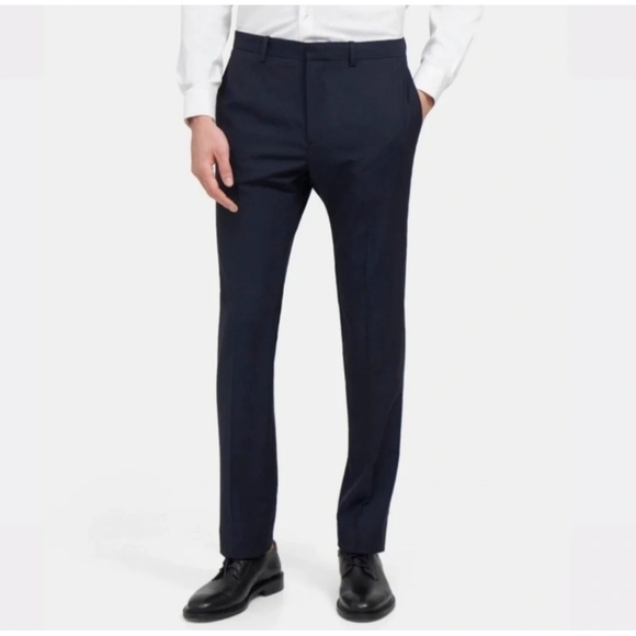 Theory Jake Pant in Sartorial Stretch Slim Straight Wool Mens Size 36 Navy Blue - Picture 1 of 11